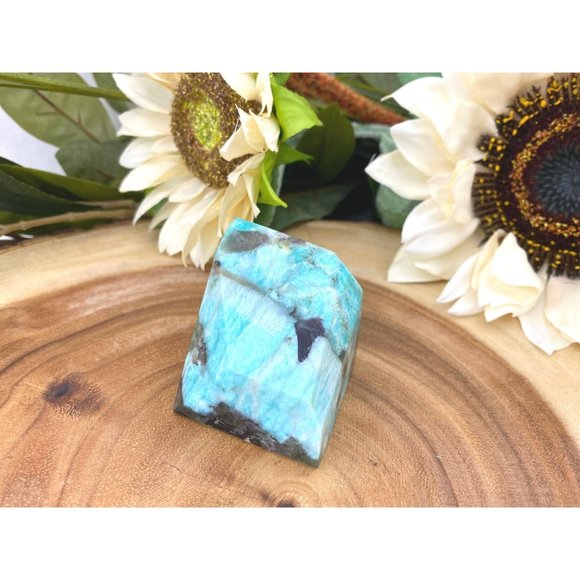 Amazonite Free Form, 174G Amazonite FreeForm, Amazonite Palm Stone, 44MM - Picture 1 of 6